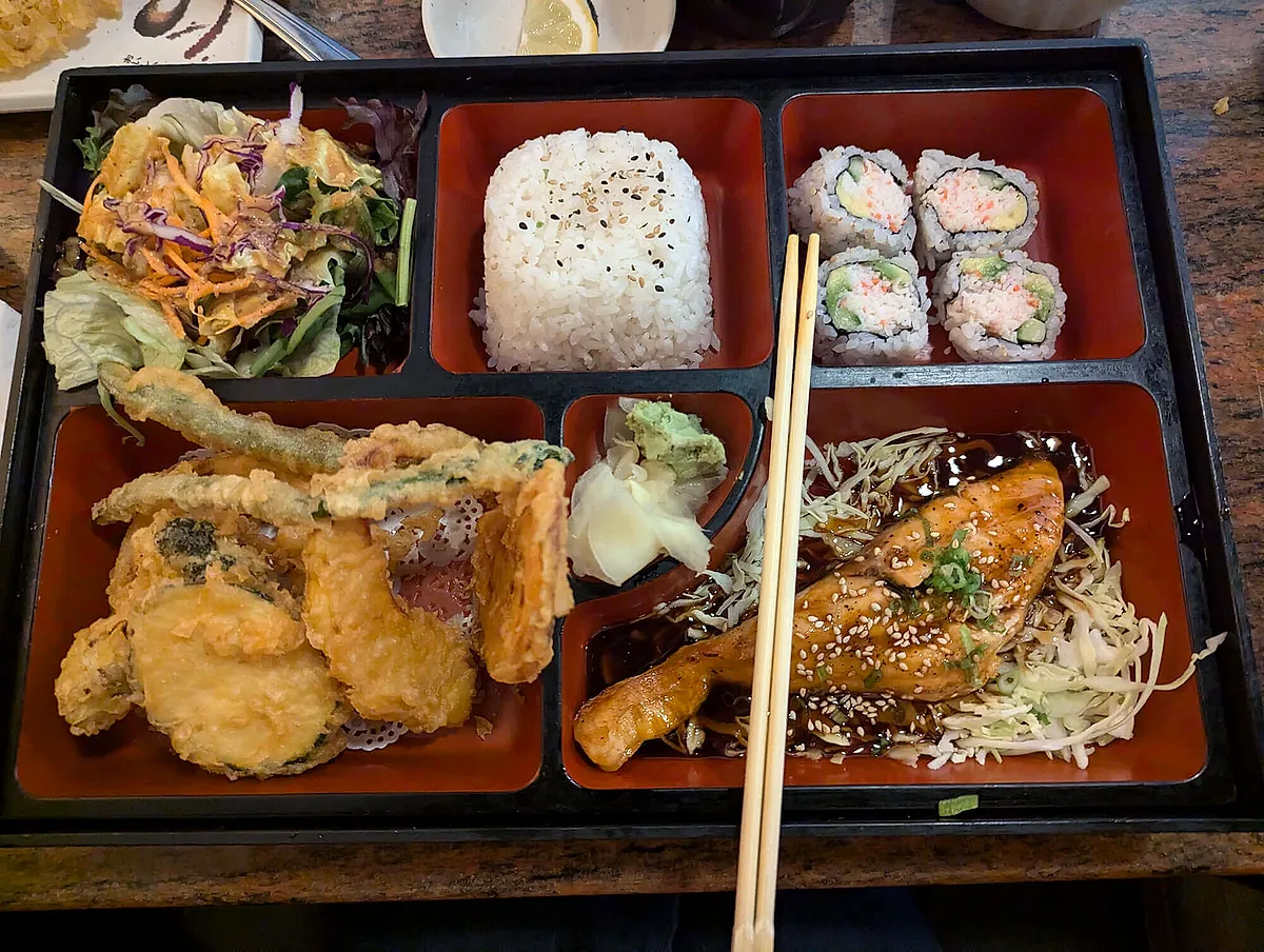 Plated dish at Hokaido Sushi