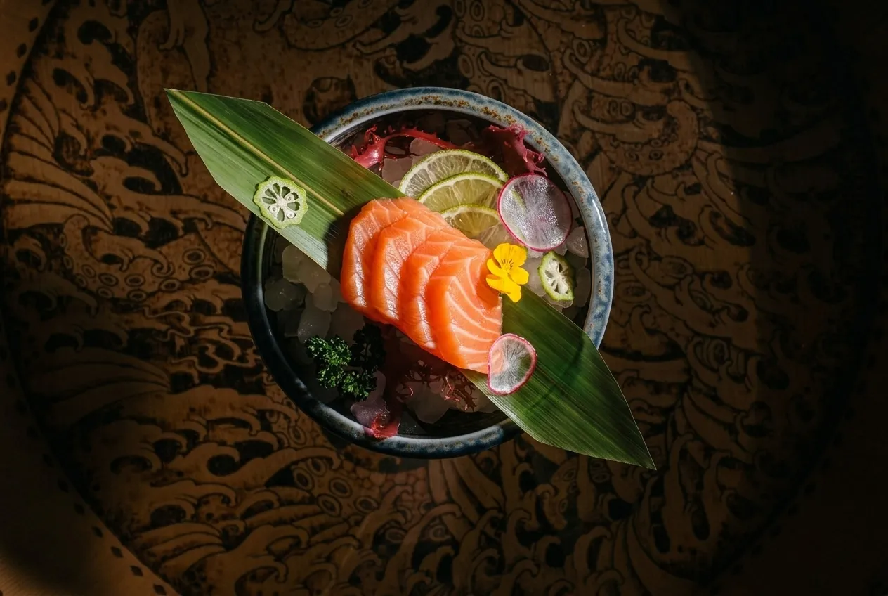 Signature dish plated at Hokaido Sushi